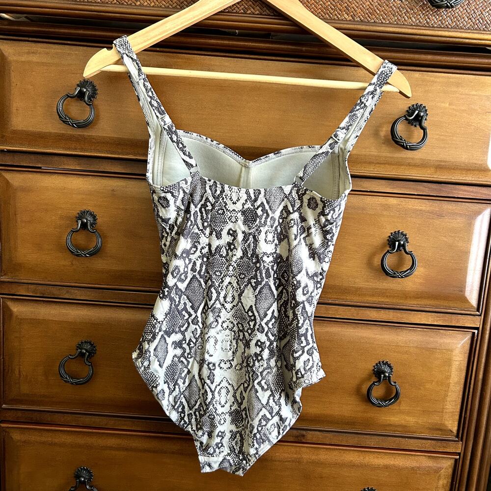 Nip Tuck Swim Snakeskin Tummy Control Shaping One… - image 3
